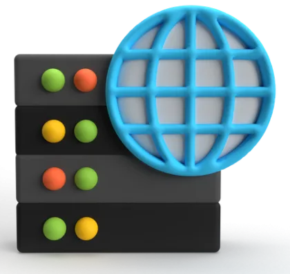 A server connected to the internet